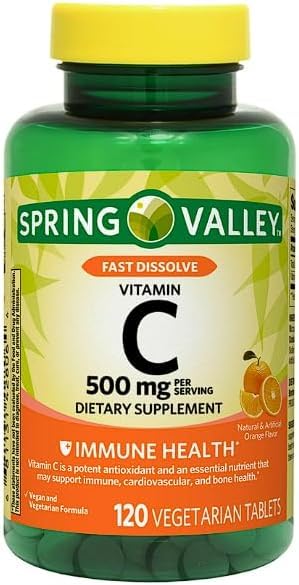 Botella de vitamina c 500mg Spring Valley 120 tabletas