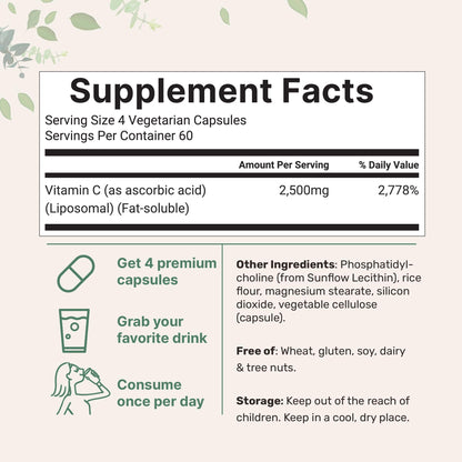 Botella de Vitamina C liposomal alta biodisponibilidad Micro Ingredients