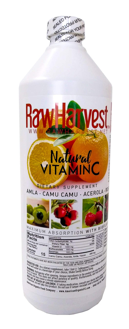 Botella vitamina C líquida natural Raw Garden frente