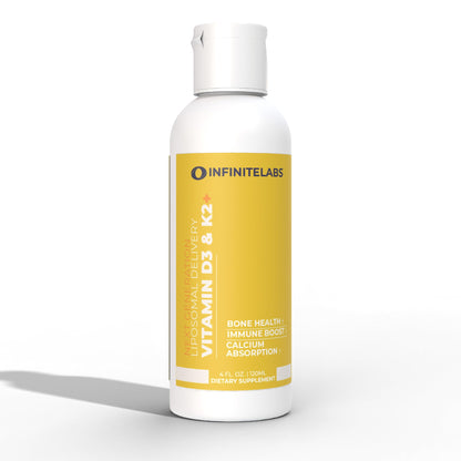 Botella vitamina d3 y k2 liposomal infinite labs soporte óseo cardíaco