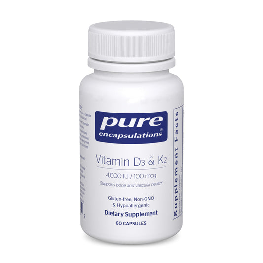 Botella de vitamina D3 y K2 Pure Encapsulations