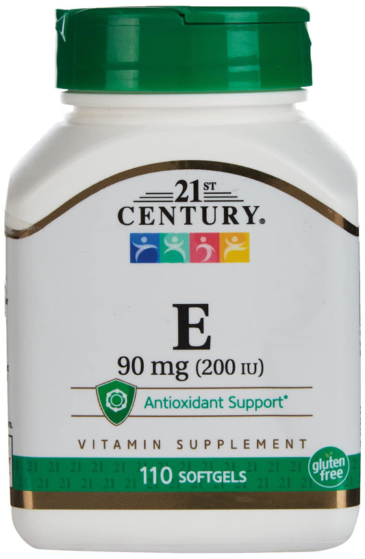 Botella de vitamina E 21st Century 90 mg 110 cápsulas blandas