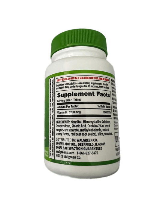 Botella de Vitaminas B12 Walgreens