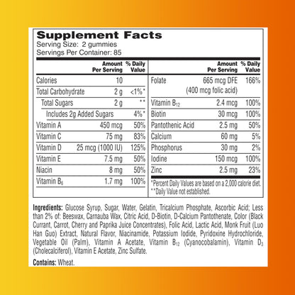 Botella de vitaminas multivitamínicas One A Day con tapón naranja