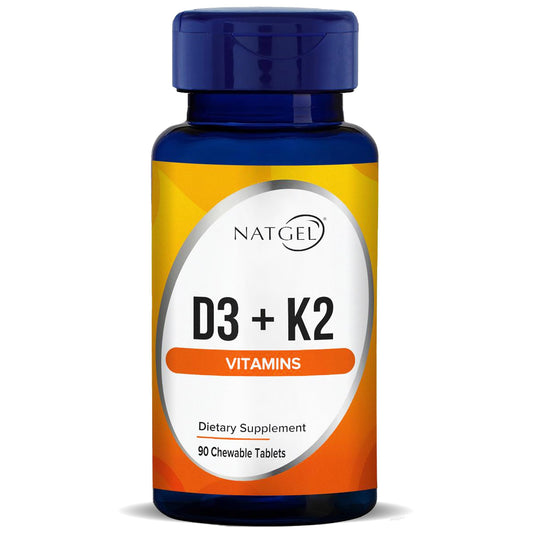Botella de Vitaminas NATGEL D3 y K2 90 tabletas masticables