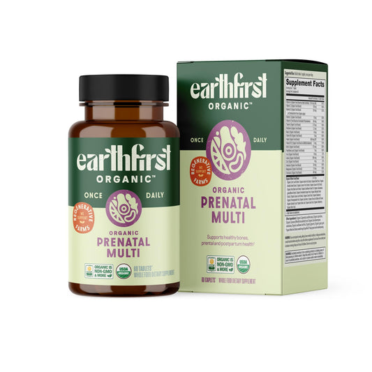 Botella vitaminás prenatales orgánicas earthfirst organic 60 cápsulas