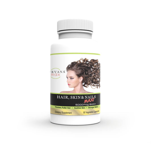 Botella vitaminas Purvana Max biotina para cabello piel uñas