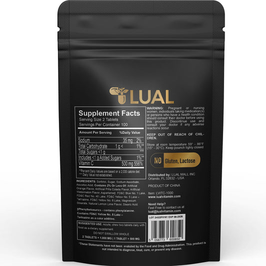 Botella vitaminas vitamina c 200 tabletas sabor tropical LUAL