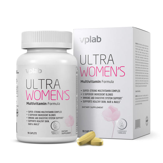 Botella de VPLab multivitamínico para mujeres con 90 comprimidos para cabello, piel y uñas.