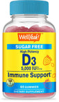 Botella WellYeah gomas vitamina D3 5000 UI sabor fresa 60 unidades