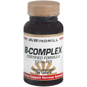 Botella WINDMILL complejo vitamina b 100 cápsulas