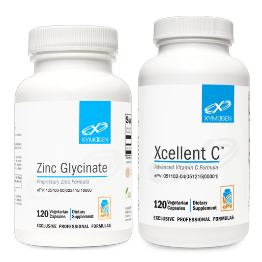 Botella XYMOGEN cápsulas vitamina c y zinc