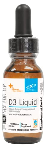 Botella XYMOGEN vitamina D3 líquida 1000 IU microemulsionada 1 fl oz
