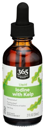 Botella de yodo líquido con alga marina 365 Whole Foods