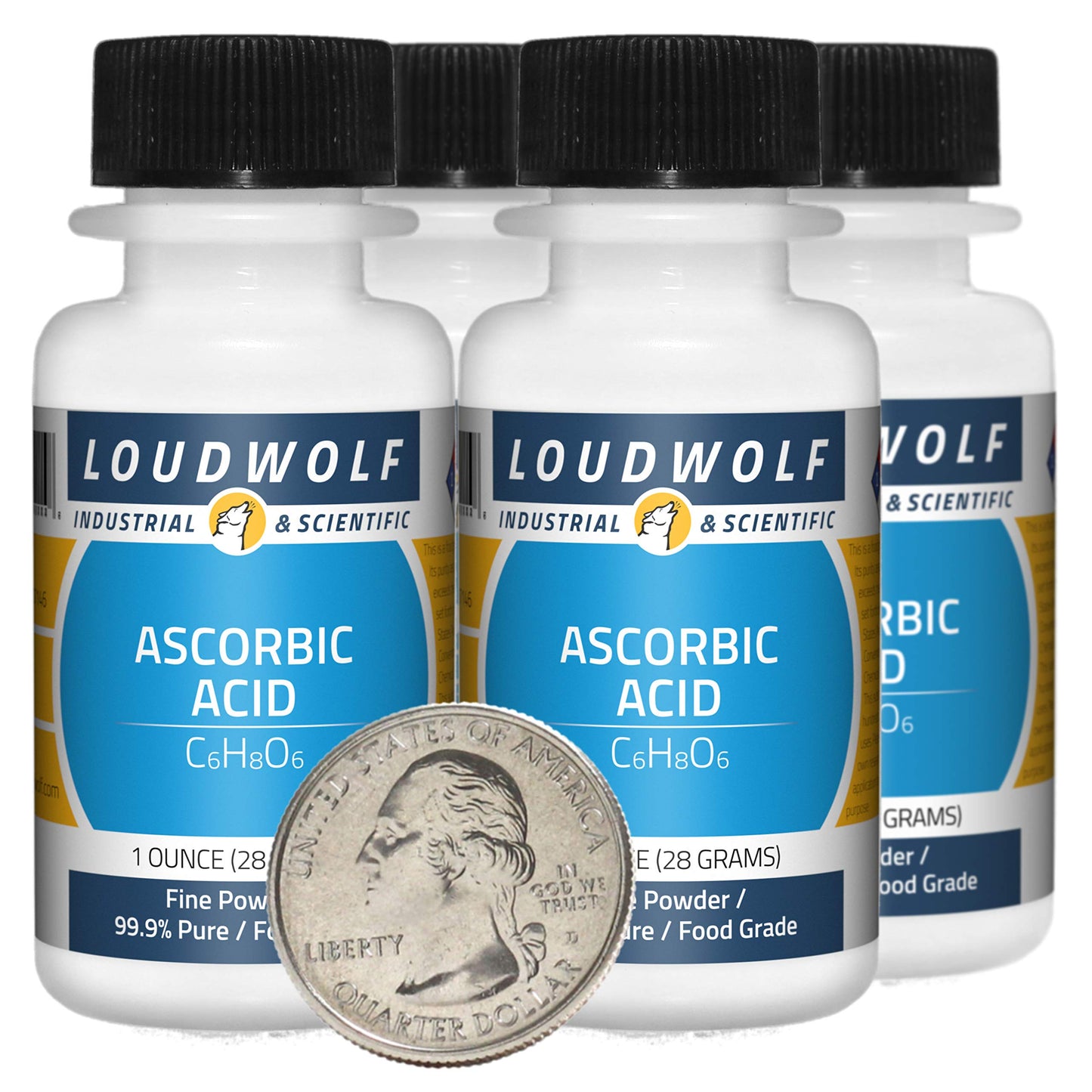 Botellas de ácido ascórbico polvo fino grado alimenticio Loudwolf