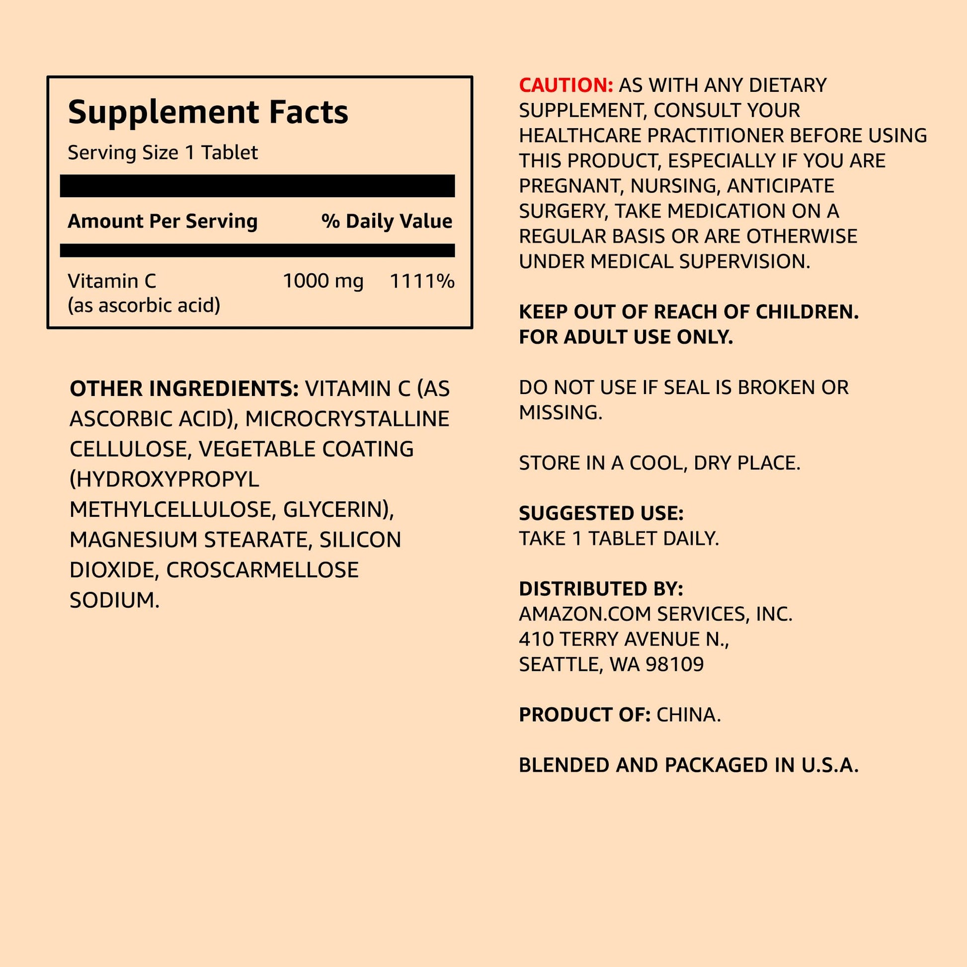 Botellas Amazon Elements vitamina c 1000mg soporte sistema inmune