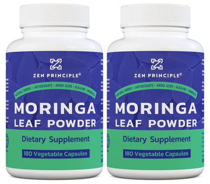 Botellas de cápsulas de moringa orgánica Zen Principle