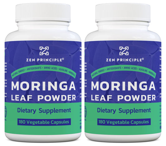 Botellas de cápsulas de moringa orgánica Zen Principle