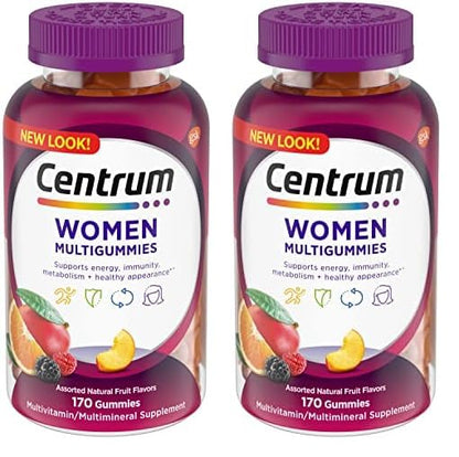 Botellas de Centrum MultiGummies multivitaminas para mujeres