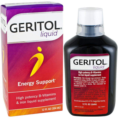 Botellas Geritol vitaminas B líquido pack de 2 12 oz cada una