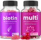 Botellas de gomitas de biotina y multivitaminas NutraChamps