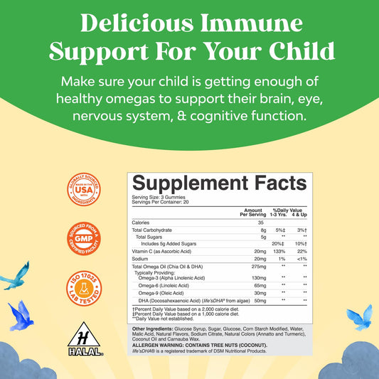 Botellas de gomitas Omega 3 y multivitaminas para niños
