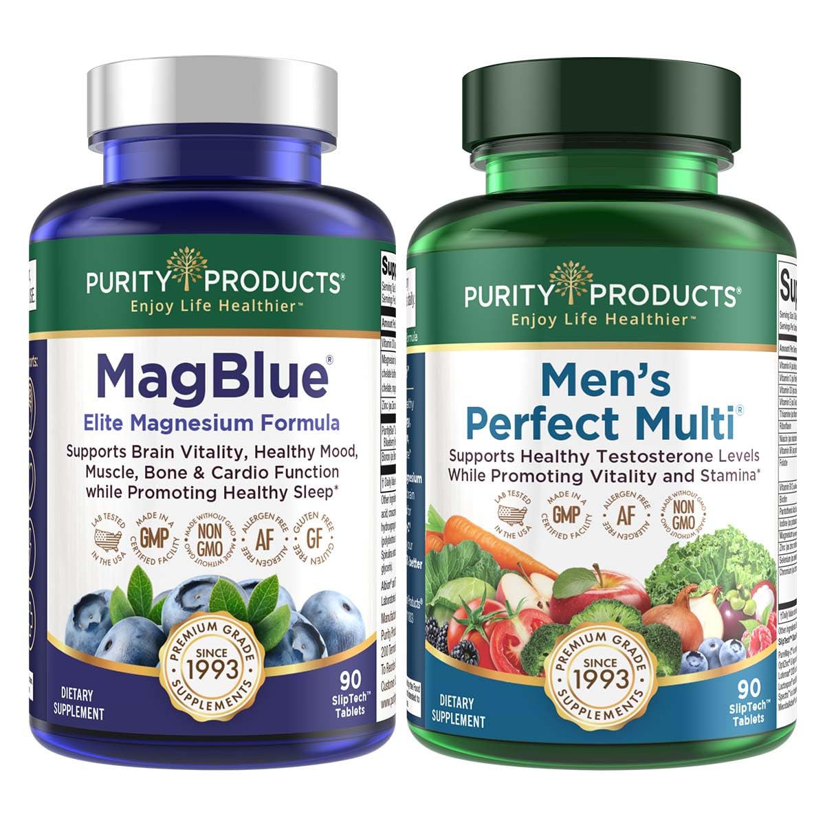 Botellas MagBlue y Multivitamínico Perfecto para Hombres Purity Products