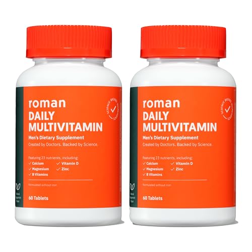 Botellas de multivitaminas diarias ROMAN para hombres, 120 tabletas.