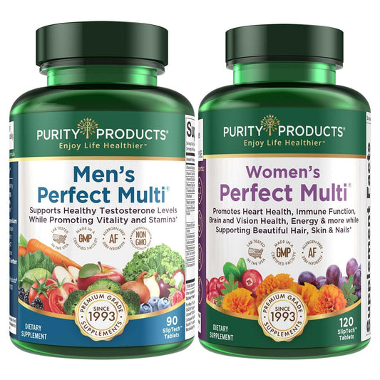 Botellas de multivitaminas perfectas para hombres y mujeres de Purity Products