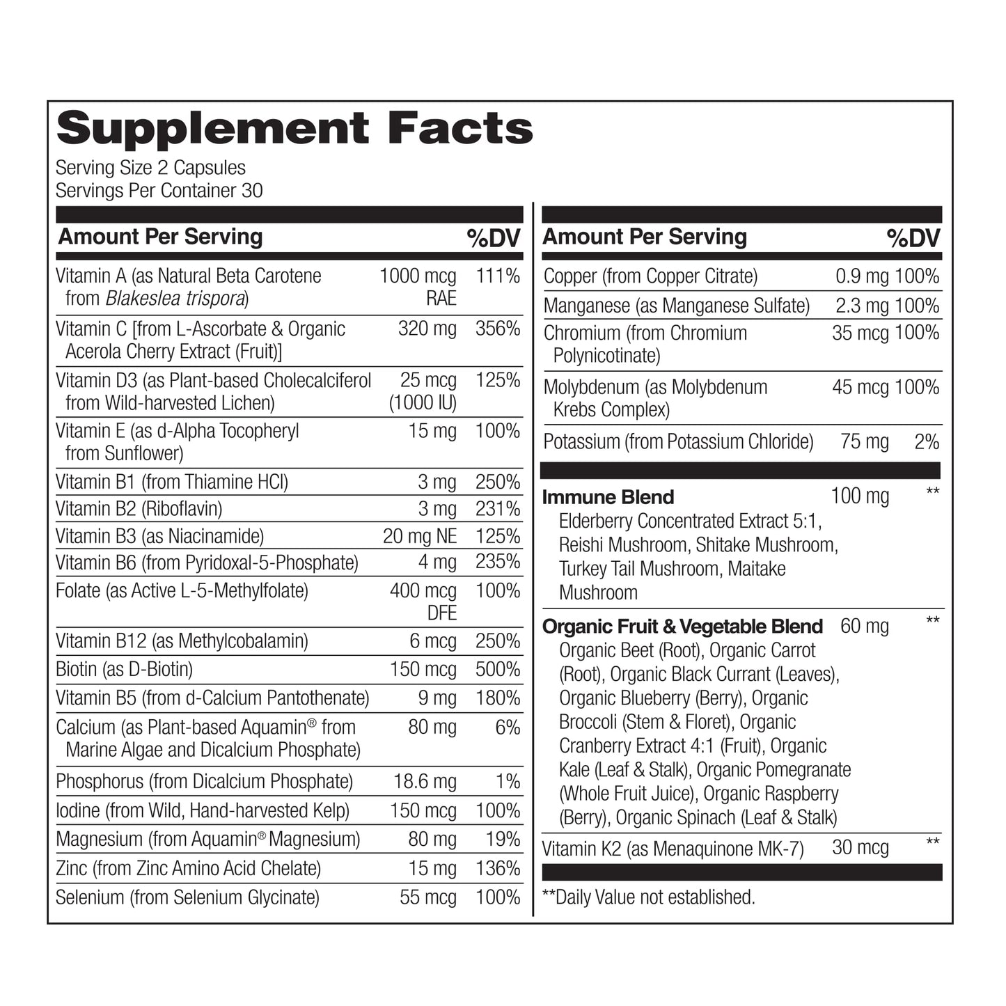 Botellas de multivitaminas NATURELO aptas para veganos