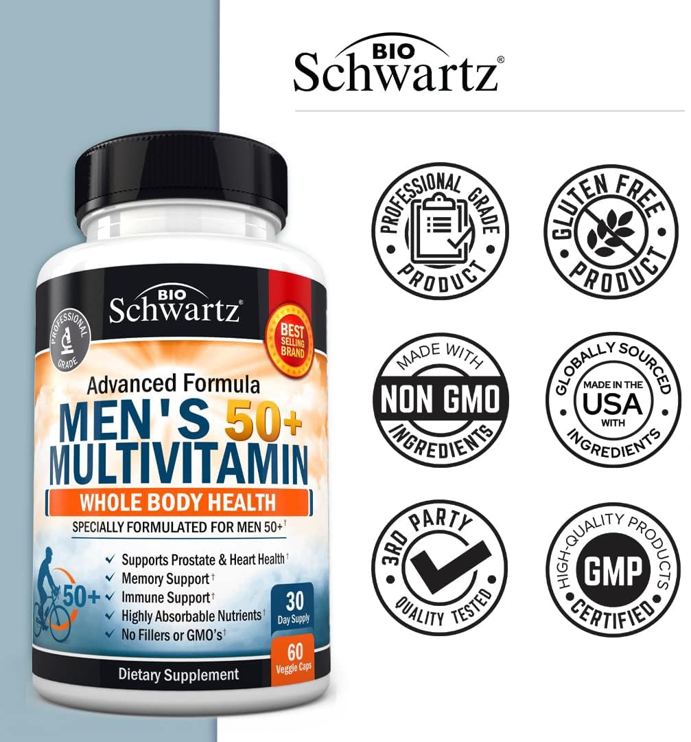 Botellas de multivitamínicos BioSchwartz en estante