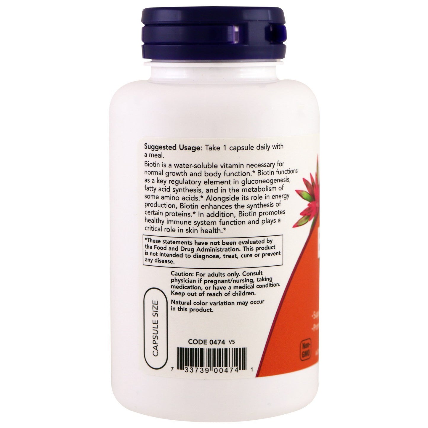 Botellas NOW Foods biotina 5000 mcg cápsulas vegetales