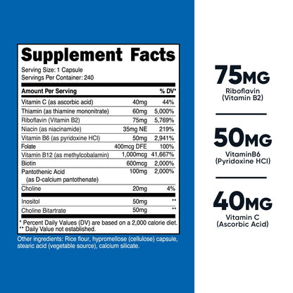 Botellas Nutricost Complejo B alta potencia 3 unidades