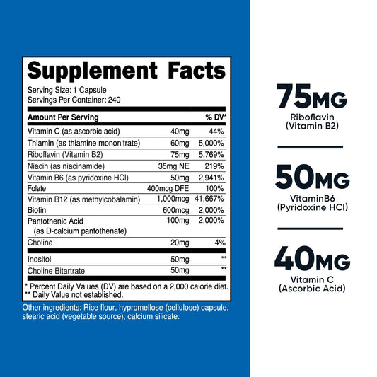 Botellas Nutricost Complejo B alta potencia 3 unidades
