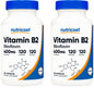 Botellas de Nutricost vitamina B2 400mg 120 cápsulas