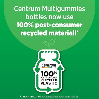 Botellas Centrum MultiGummies con plástico reciclado