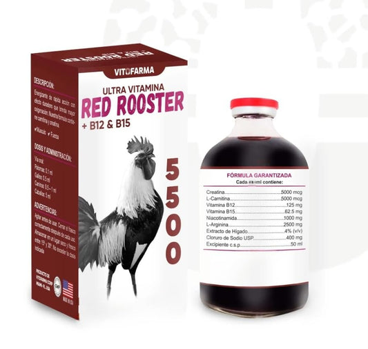 Botellas de suplemento B12 para gallos y aves de pelea Vitofarma