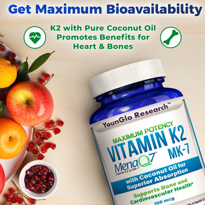 Botellas suplemento vitamin d3 younglo research para huesos y corazón