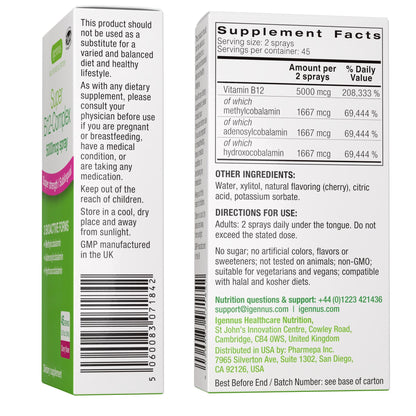 Botellas suplementos veganos Omega-3 y complejo B12 Igennus