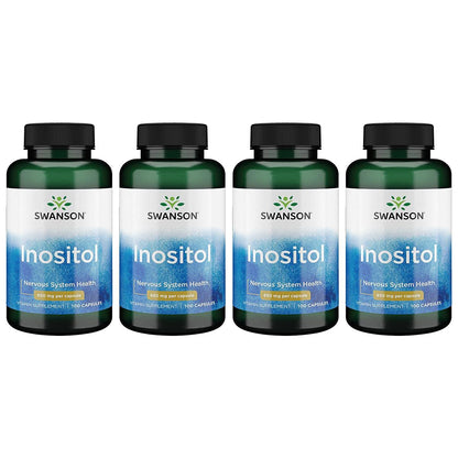 Botellas Swanson inositol 650 mg 100 cápsulas paquete 4