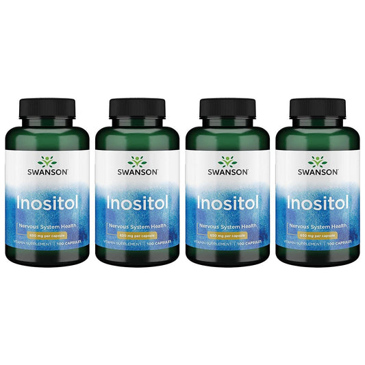 Botellas Swanson inositol 650 mg 100 cápsulas paquete 4