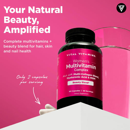 Botellas de Vital Vitamins complejo biotina y multivitamínico