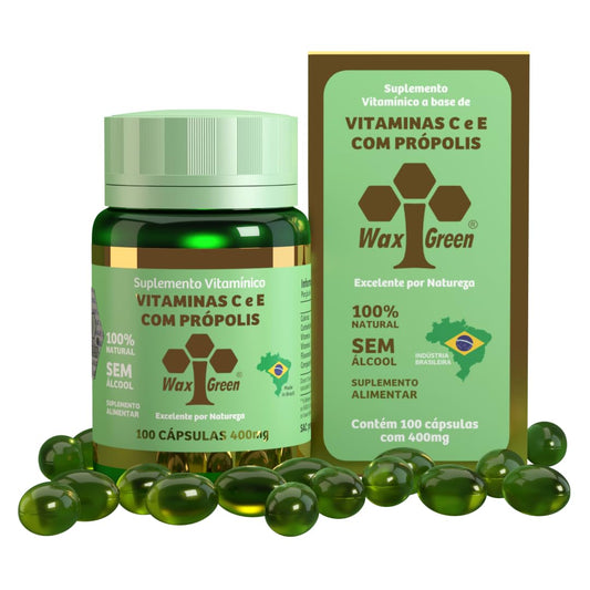 Botellas Wax Green Brasil propóleos 100 cápsulas