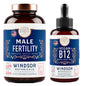 Botellas Windsor Botanicals vitamina b12 líquida y suplemento fertilidad