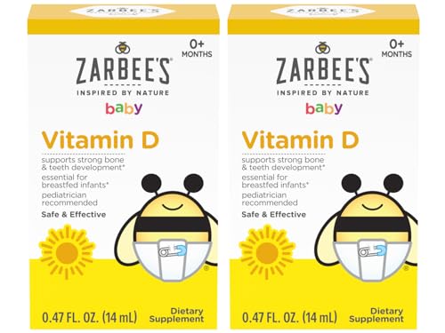 Botellas Zarbee's gotas vitamina D para bebés con jeringa dosificadora