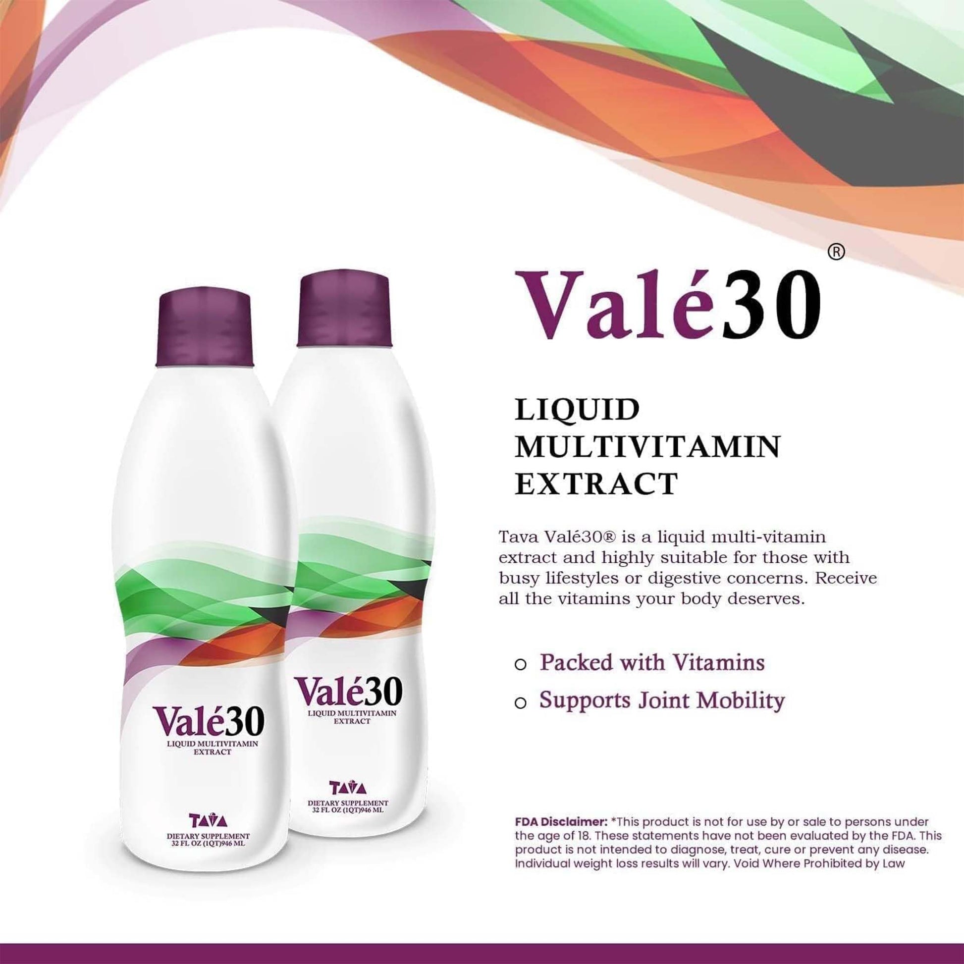 Botellas Valé30 multivitamínico salud articular