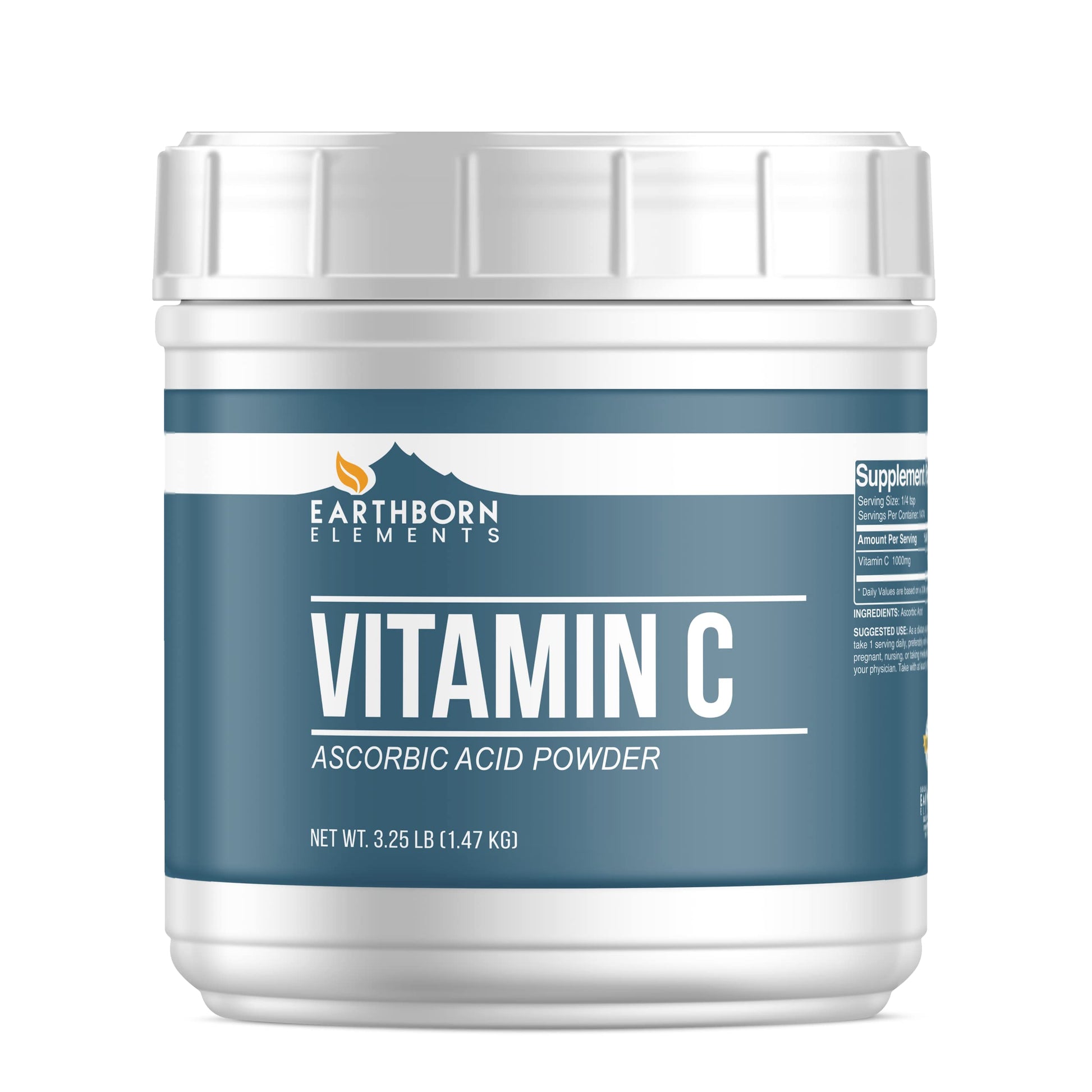 Botes de vitamina c en polvo puro y ácido cítrico Earthborn Elements