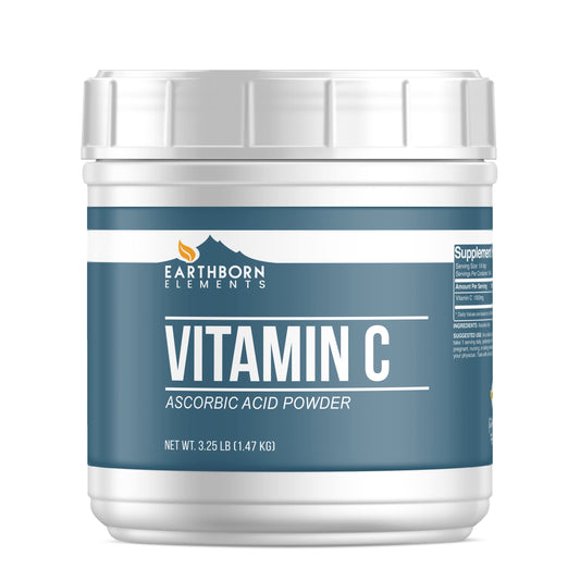 Botes de vitamina c en polvo puro y ácido cítrico Earthborn Elements