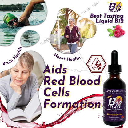 Frascos múltiples Bricker Labs B12 Blast vitamina líquida 59 dosis