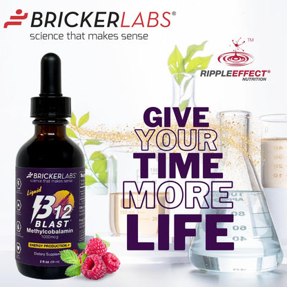Bricker Labs B12 Blast vitamina líquida presentación frambuesa